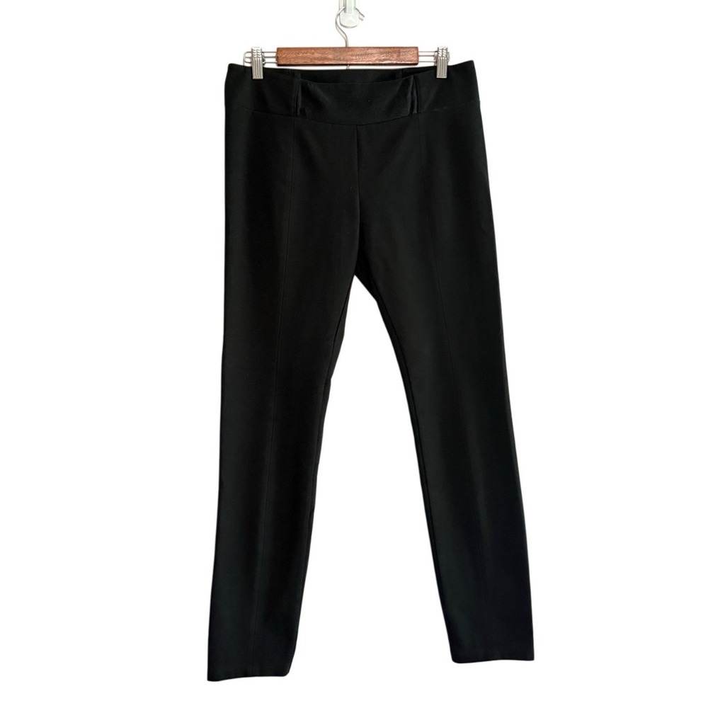 Eileen Fisher Heavyweight Rayon Knit Pant Size Medium Black Slim Fit Pull On